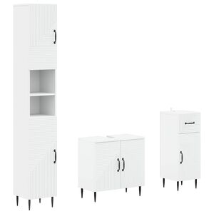 vidaXL 3 Piece Bathroom Cabinet Set HAARLEM Engineered Wood