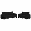 vidaXL 2 Piece Sofa Set with Cushions Black Fabric