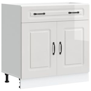 vidaXL Kitchen Base Cabinet "Kalmar" High Gloss White Engineered Wood