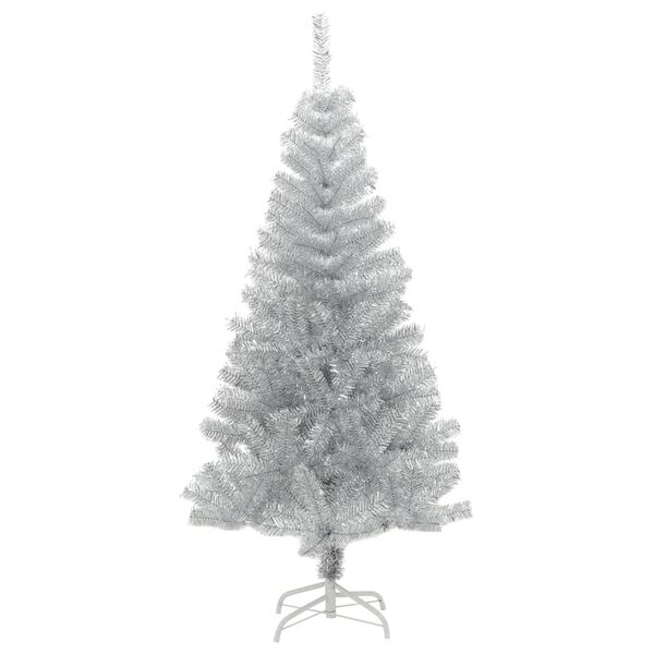 vidaXL Artificial Christmas Tree with Stand Silver 120 cm PET