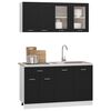 vidaXL 4 Piece Kitchen Cabinet Set Lyon Black Engineered Wood