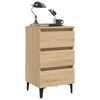 vidaXL Bed Cabinet with Metal Legs Sonoma Oak 40x35x69 cm