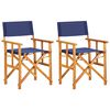 vidaXL Director's Chairs 2 pcs Solid Acacia Wood Blue