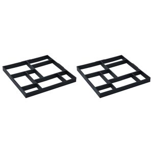 vidaXL Pavement Moulds 2 pcs 50.4x50.4x4.3 cm Plastic
