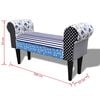 Patchwork Bench Country Living Style Blue & White
