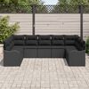 vidaXL Garden Sofa Set with Storage 9 pcs Black Poly Rattan