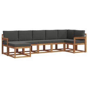 vidaXL Outdoor Sofa Set 7 pcs Natural and Anthracite