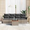 vidaXL Garden Sofa Set with Cushion 5 pcs Grey Poly Rattan
