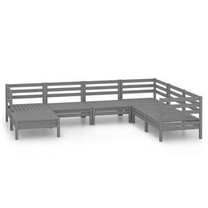 vidaXL Garden Lounge Set | Grey | Solid Pine Wood | 7 Piece Set | Modular