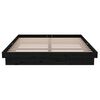 vidaXL Bed Frame without Mattress Black Solid Wood Double