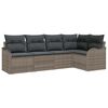 vidaXL Garden Sofa Set 5 pcs Grey Poly Rattan