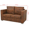 vidaXL 2-Seater Sofa 137x73x82 cm Artificial Suede Leather