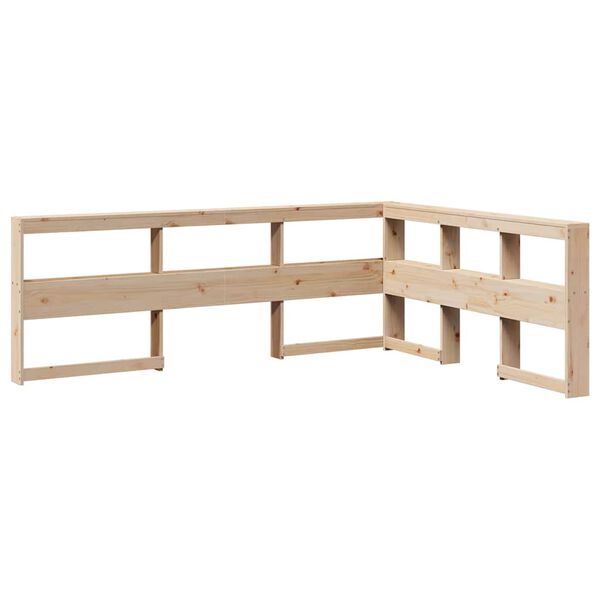 vidaXL Bookcase Headboard L-Shaped 160 cm Solid Wood Pine