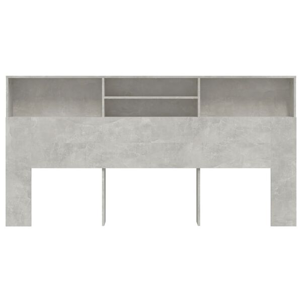 vidaXL Headboard Cabinet Concrete Grey 200x19x103.5 cm