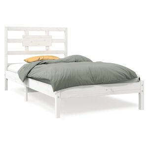 vidaXL Bed Frame | White | Solid Pine Wood | Single | Durable | Bed Frame