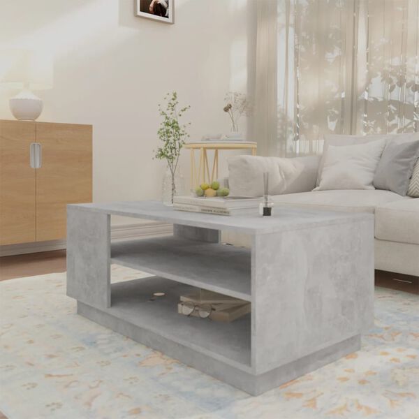 vidaXL Coffee Table Concrete Grey 102x55x43 cm Engineered Wood