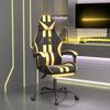 vidaXL Swivel Gaming Chair with Footrest Black&Gold Faux Leather