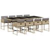 vidaXL 9 Piece Garden Dining Set with Cushions Mix Beige Poly Rattan