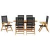 vidaXL Garden Dining Set Folding 7 pcs Black Solid Acacia Wood