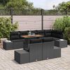 vidaXL Garden Sofa Set with Storage 9 pcs Black Poly rattan