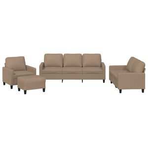 vidaXL 4 Piece Sofa Set with Cushions Cappuccino Faux Leather