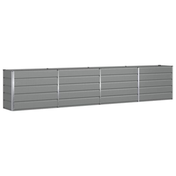 vidaXL Planter Light Grey 385 x 50 x 77 cm Galvanised Steel