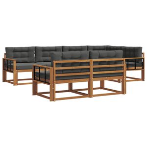 vidaXL Outdoor Sofa Set 8 pcs Natural and Anthracite