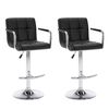 vidaXL Bar Stool | Set of 2 | Black | Faux leather | Medium | Height-Adjustable