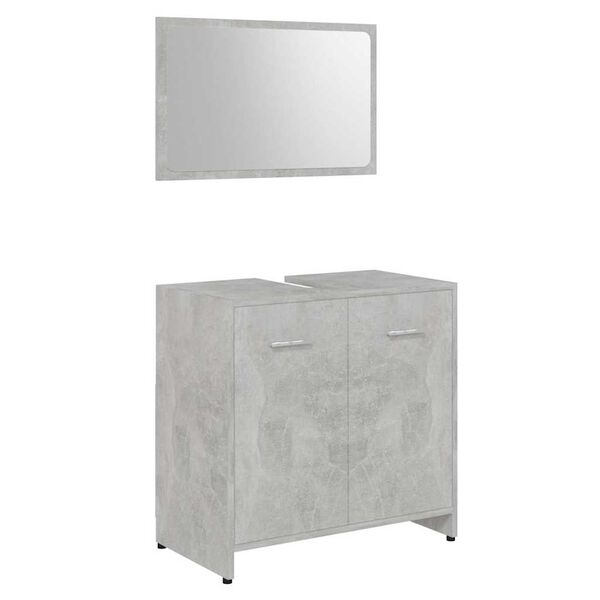vidaXL Bathroom Furniture Set Concrete Grey Engineered Wood