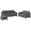vidaXL 3 Piece Sofa Set with Cushions Dark Grey Fabric