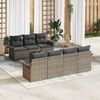 vidaXL Garden Sofa Set with Cushion 8 pcs Grey Poly Rattan