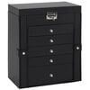vidaXL Jewellery Box 6-Layer with Mirror Lockable Black