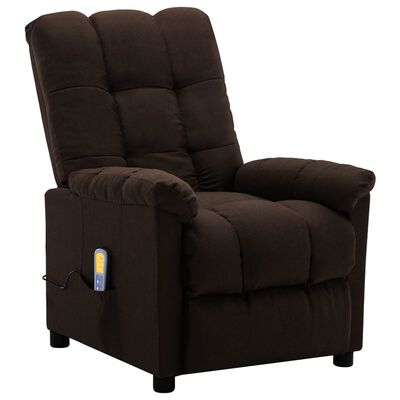 vidaXL Electric Massage Chair Dark Brown Fabric