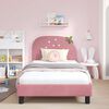 vidaXL Children's Bed Frame with Headboard Pink 90 x 190 cm Velvet