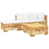 vidaXL 4 Piece Garden Lounge Set with Cushions Solid Wood Teak