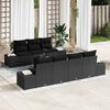 vidaXL Garden Sofa Set with Cushion 8 pcs Black Poly Rattan