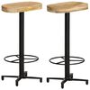 vidaXL Bar Stool | Set of 2 | Natural Wood, Black