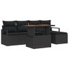vidaXL Garden Sofa Set 6 pcs Black Poly rattan