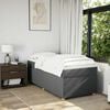 vidaXL Box Spring Bed with Mattress Dark Grey King Single Fabric