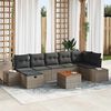 vidaXL Garden Sofa Set with Cushion 8 pcs Grey Poly rattan