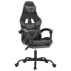 vidaXL Swivel Gaming Chair with Footrest Black&Grey Faux Leather