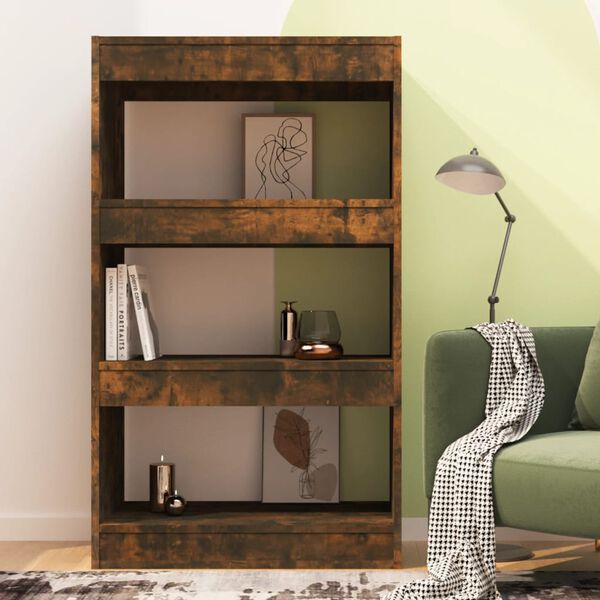 vidaXL Book Cabinet/Room Divider Smoked Oak 60x30x103 cm Engineered Wood