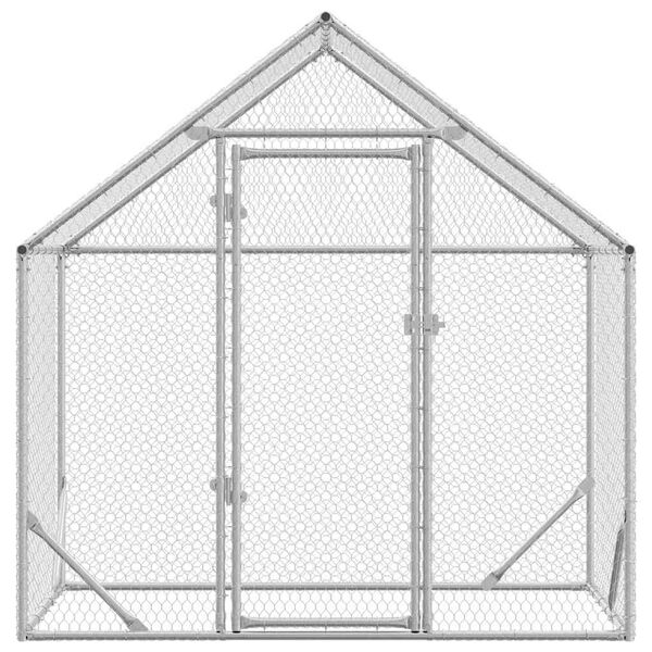 vidaXL Chicken Cage Silver 170 x 100 x 177 cm Galvanised Steel