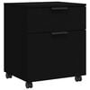 vidaXL Mobile File Cabinet with Wheels Black 45x38x54 cm