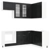 vidaXL Kitchen Unit KALMAR 8 pcs Black Engineered Wood
