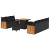 vidaXL Garden Sofa Set with Cushion 10 pcs Black