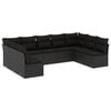 vidaXL 9 Piece Garden Sofa Set with Cushions Black Poly Rattan
