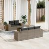 vidaXL 6 Piece Garden Sofa Set with Cushions Grey Poly Rattan