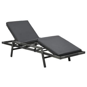 vidaXL Sun Lounger with Cushion Poly Rattan Grey