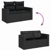 vidaXL Garden Sofa Set with Cushion 13 pcs Black Poly Rattan